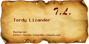 Tordy Lizander névjegykártya